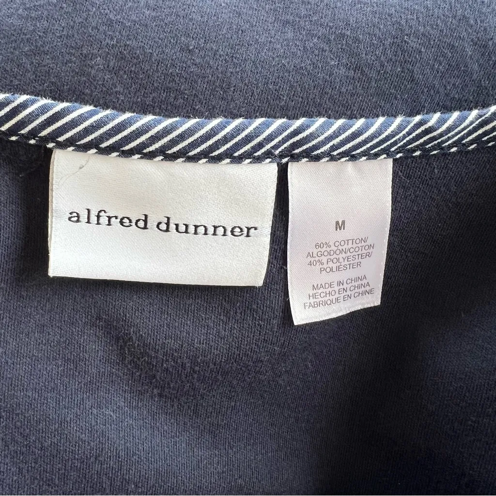 Alfred Dunner Top Nautical Rope Anchor Chain Roll Tab Short Sleeve Knit M - Image 11