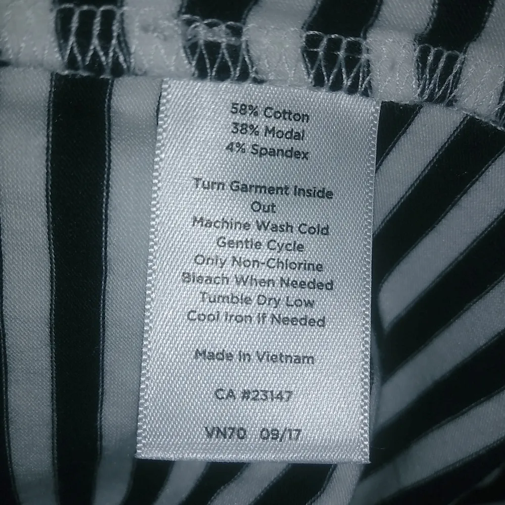 Talbots  M Summer Striped Black White Cotton Blend Tank Top - Image 5