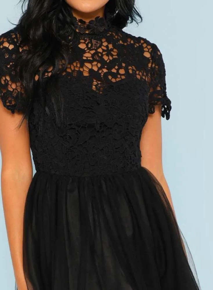 SheIn Black High Neck Dress  - Image 4