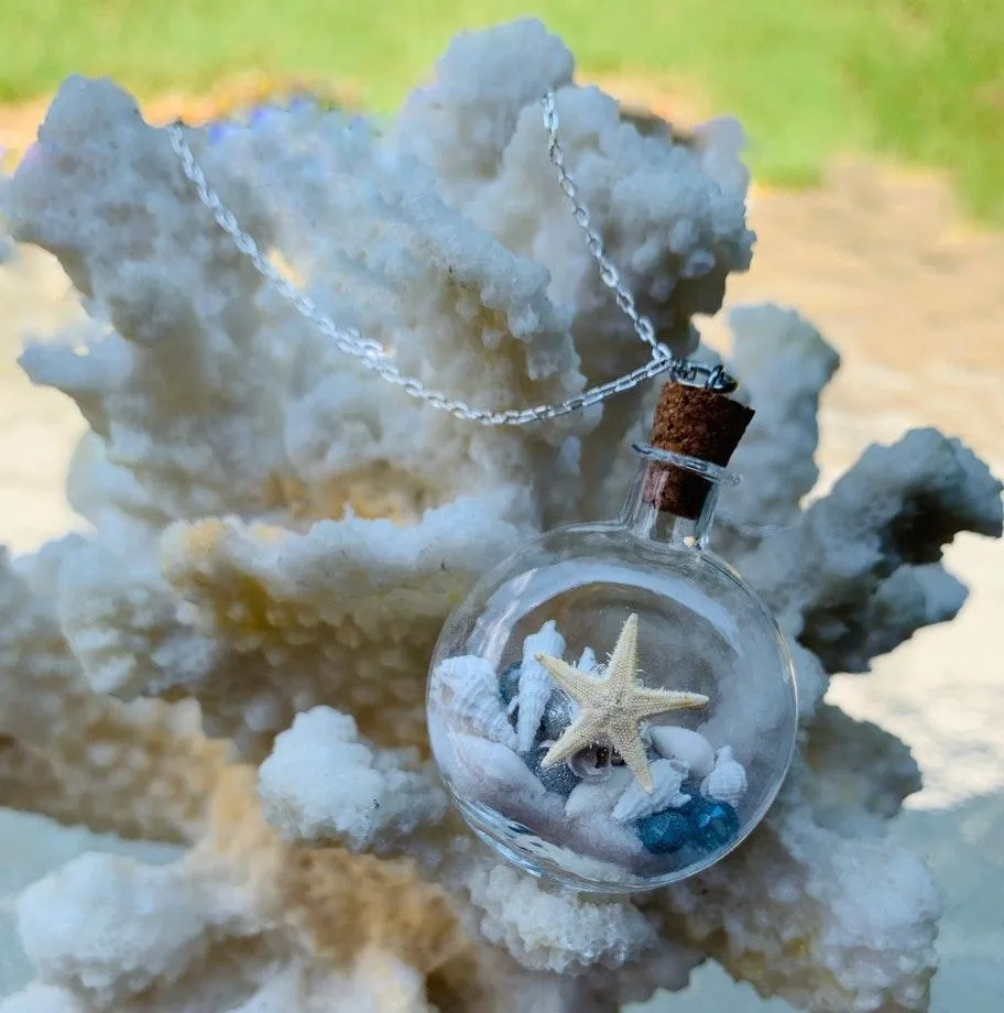 Real Miniature Seashells In Glass Bottle Necklace - Image 6