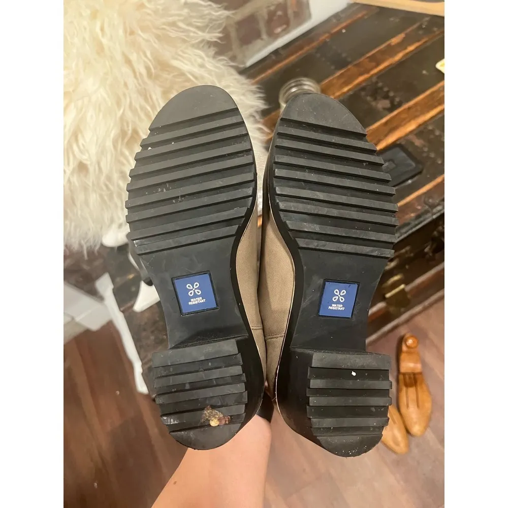 Womens Caslon Joshua Chelsea Leather Boots ,Water Resistant 7.5 Tan Gray - Image 5