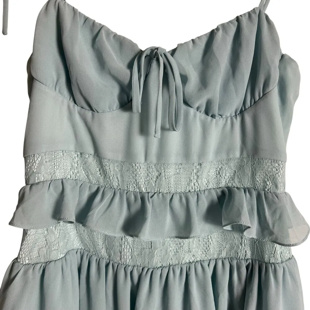 Lovers + Friends Seabrook Mist Blue Sleeveless Tie Shoulder Mini Dress Size S - Image 5