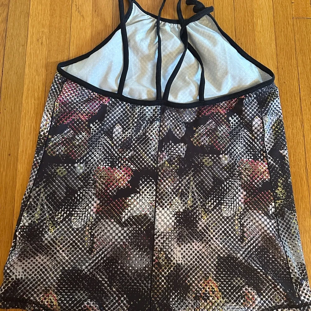 prAna Balletic Tank in Black Digi Flower High Neck & Sweat Wicking, Size S - Image 7