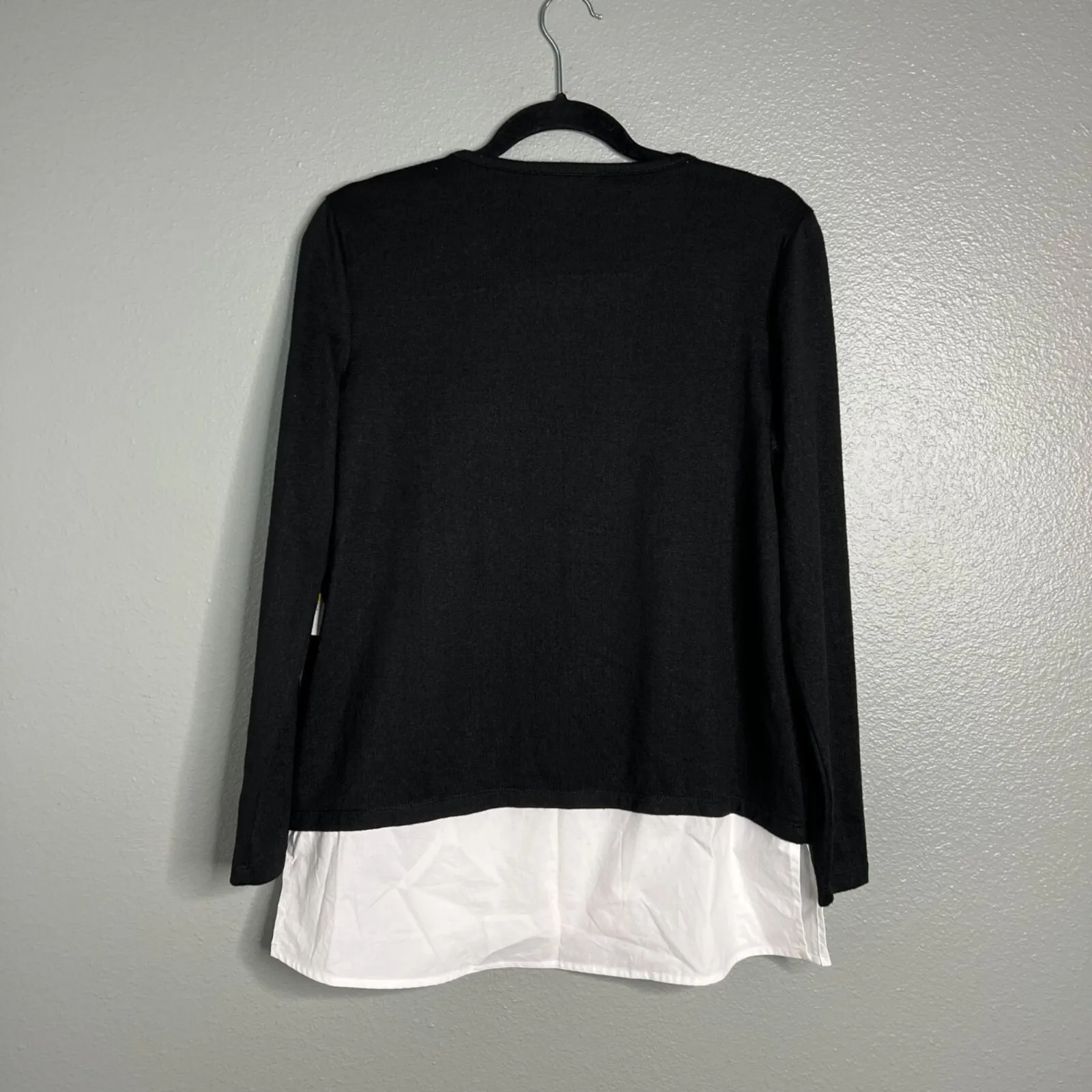 Preston & York Layered Lightweight Sweater Knit Top Size S Black White NWT - Image 7