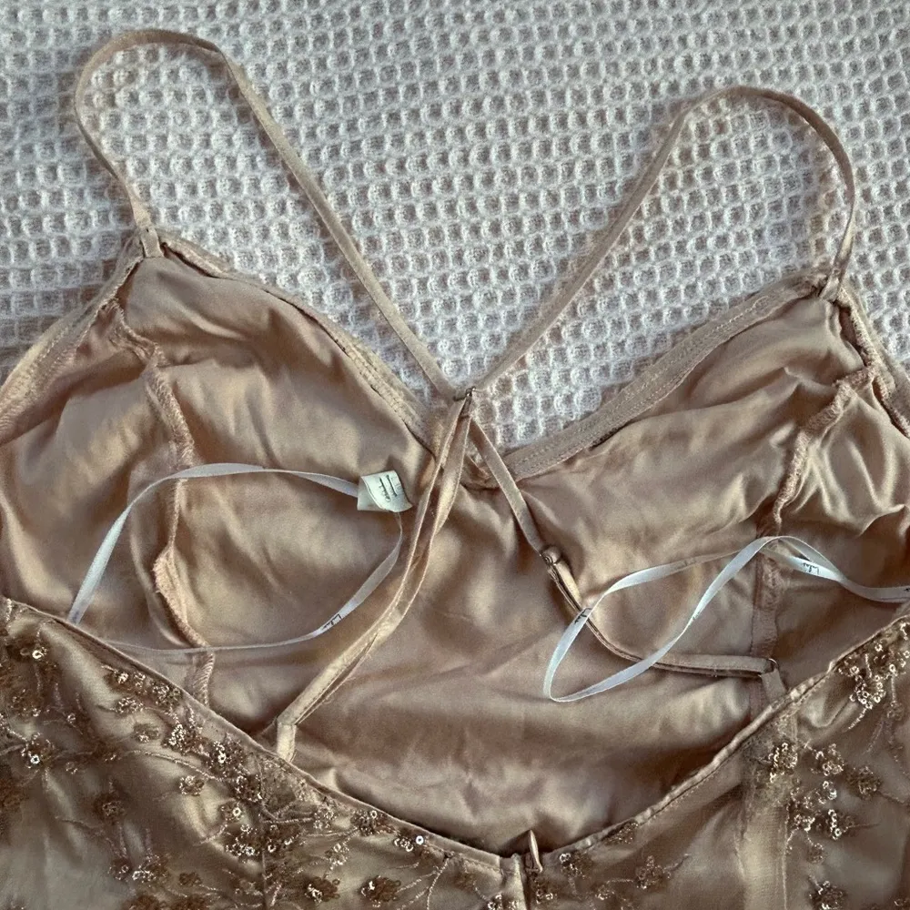 Lulus Bliss Blossoms Blush Pink Sequin delicate Fairycore Backless Maxi Dress XL - Image 8