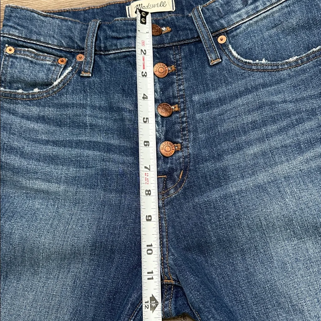 Madewell The Perfect Vintage Button Fly Crop Stretch Blue Jeans Size‎ 28 - Image 8