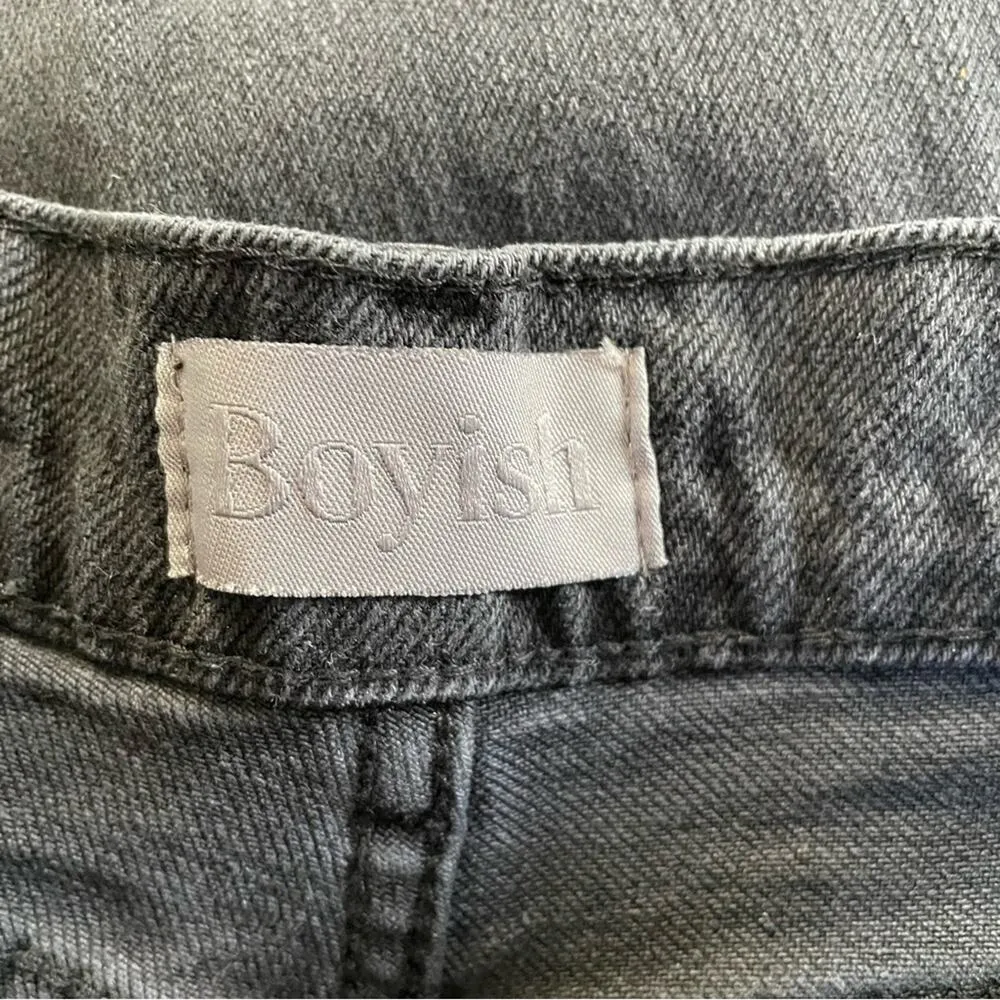 Boyish Mikey High Rise Wide Leg Jeans Size 24 0 Black - Image 7