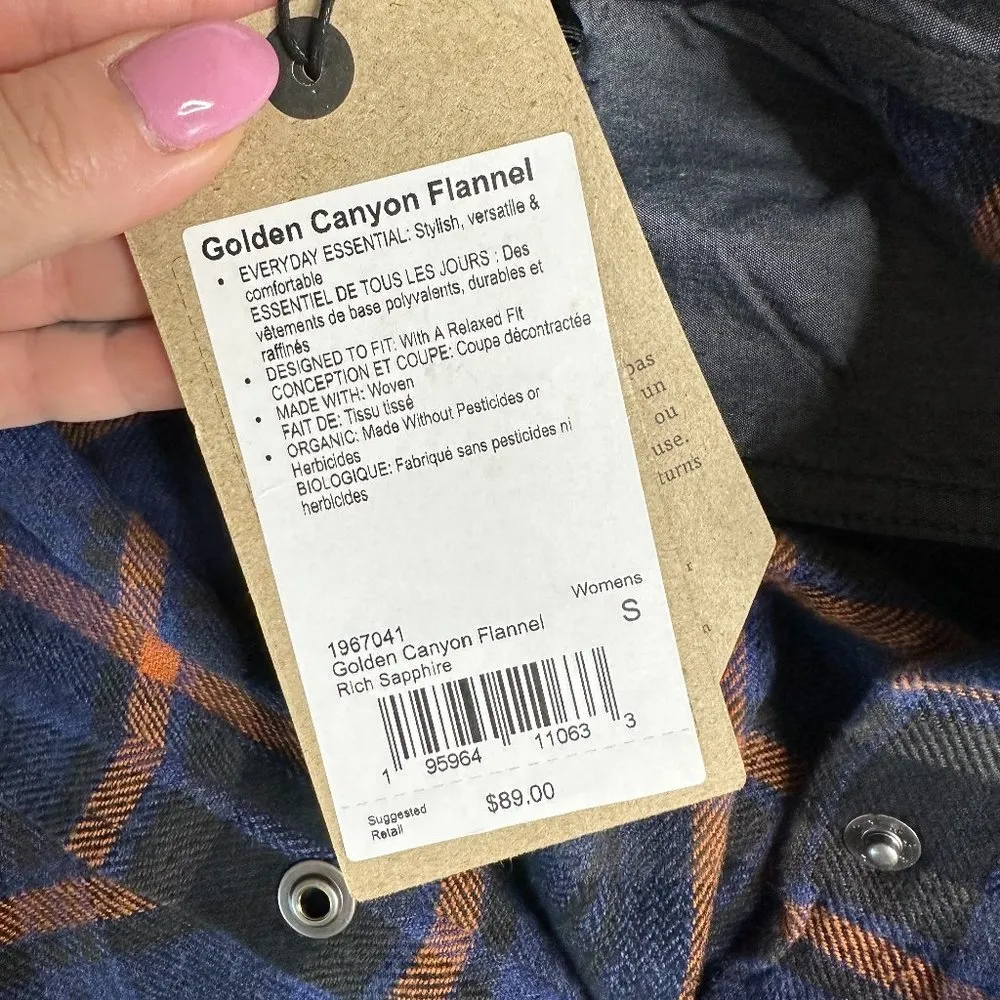 prAna Golden Canyon Flannel Women's Small NEW - Image 7