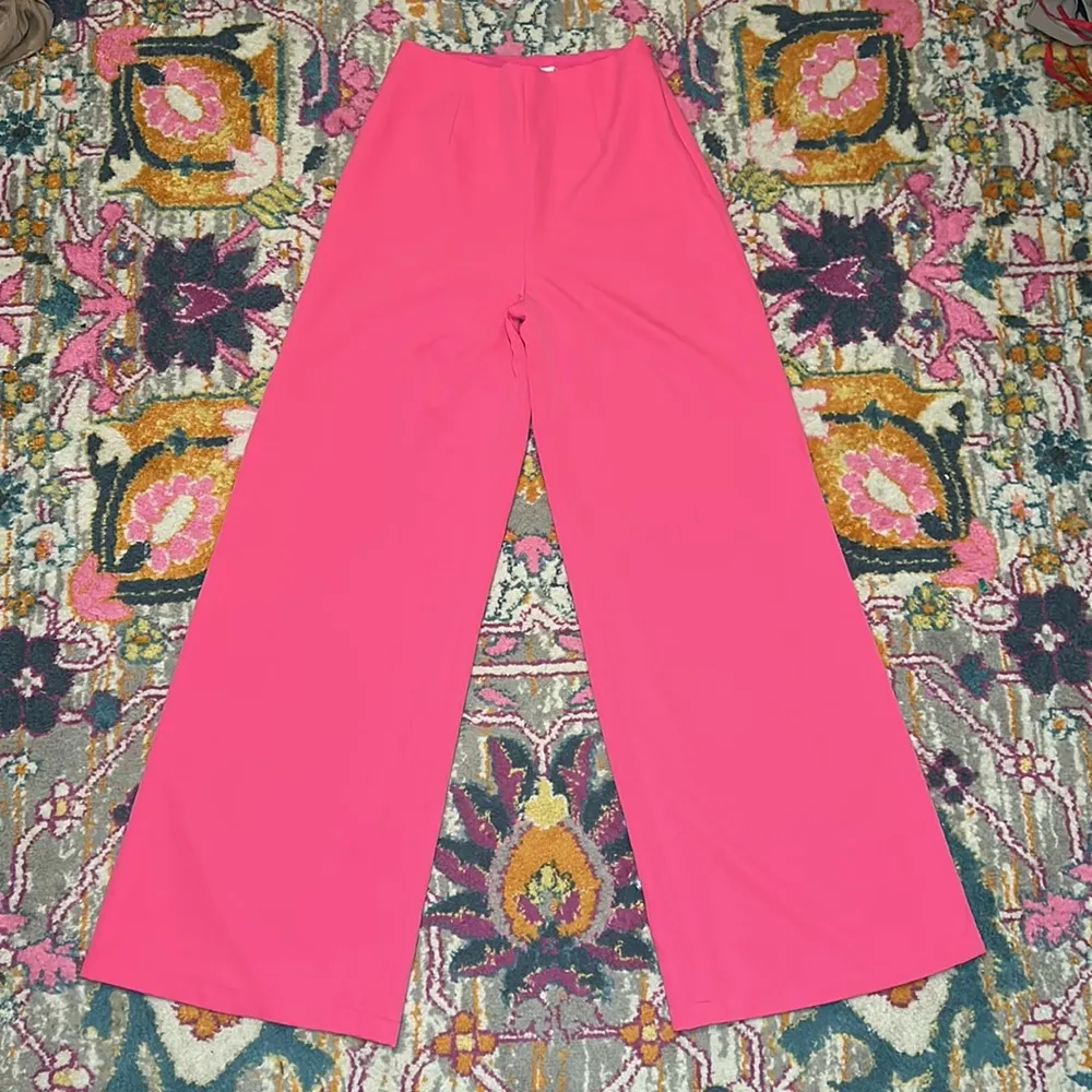 Tuckernuck Pomander Place High Rise Hot Pink Wide Leg Pants New Size XS - Image 5