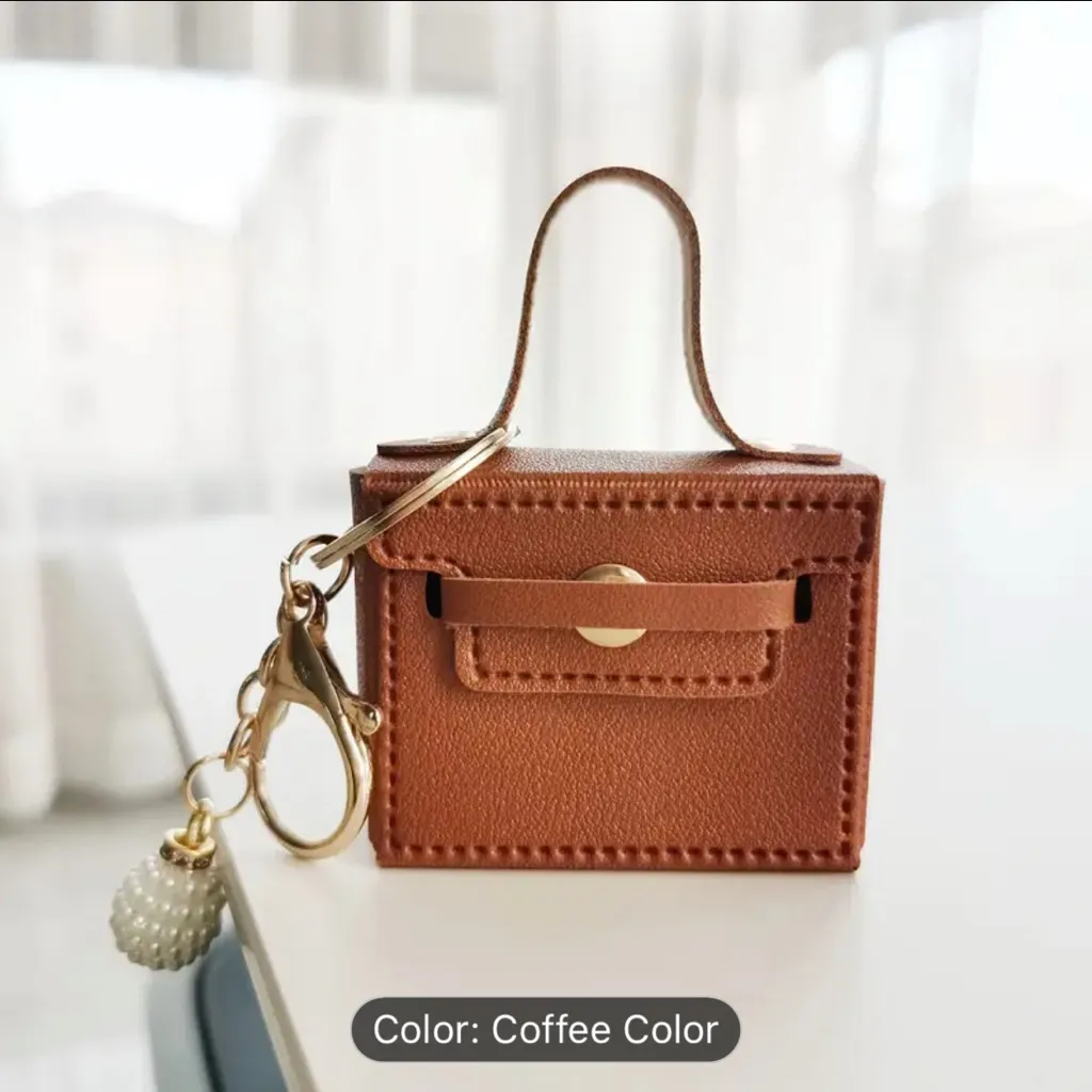 Elegant Pink Mini Handbag Keychain Bag Charm - Image 8