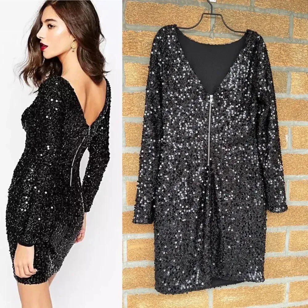 Warehouse London Sequin evening dress size 8 Black - Image 2