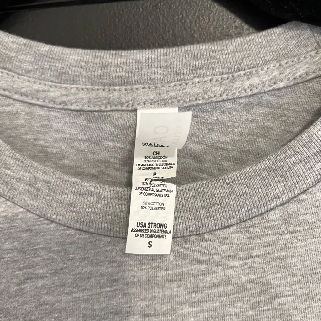 HEY ELIZA Cancer Sucks Childhood Custom Graphic Tee Women’s Sz S EUC Gray - Image 3