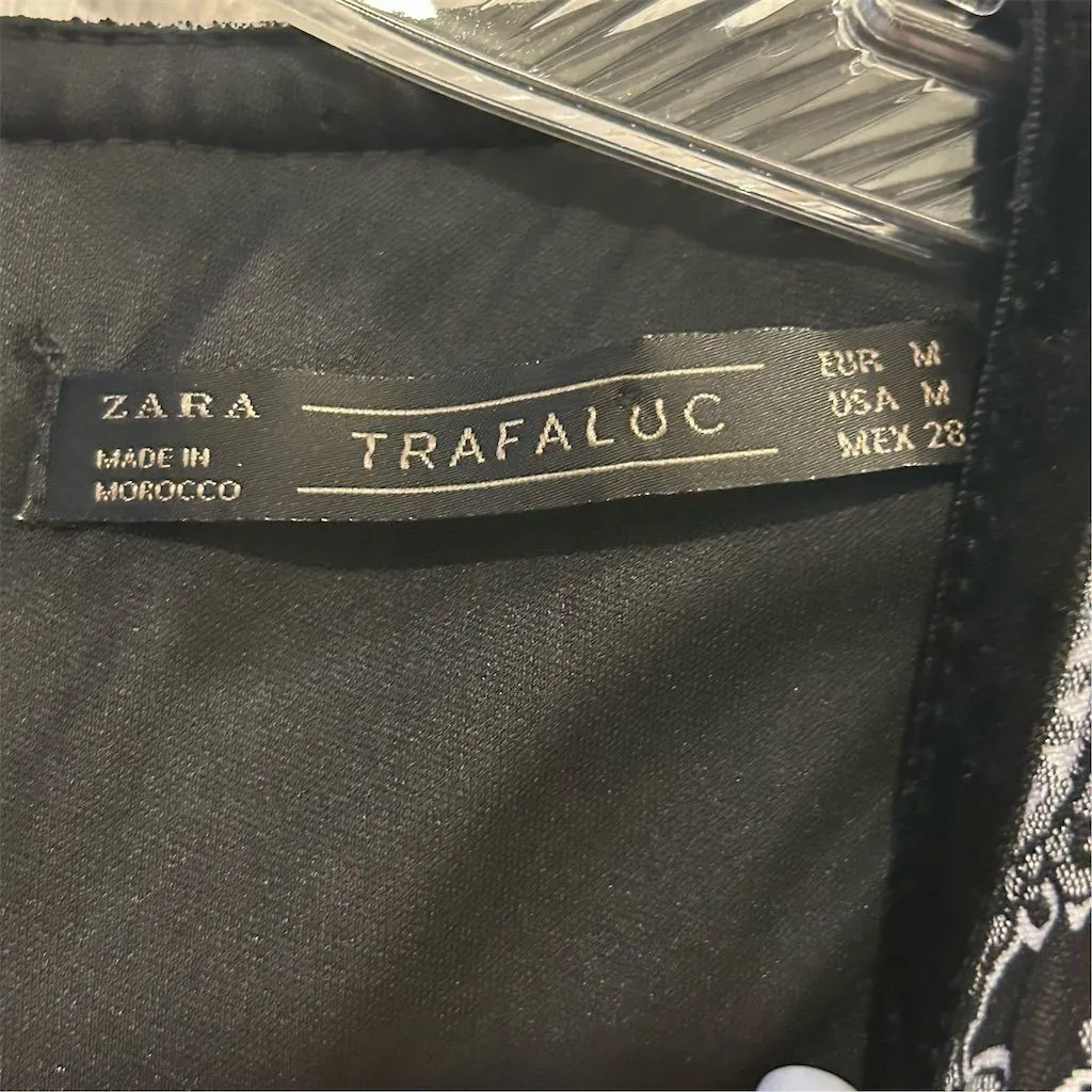 Zara Trafaluc Women's M Black & White Short Dress 3/4 Sleeve Casual - Image 7