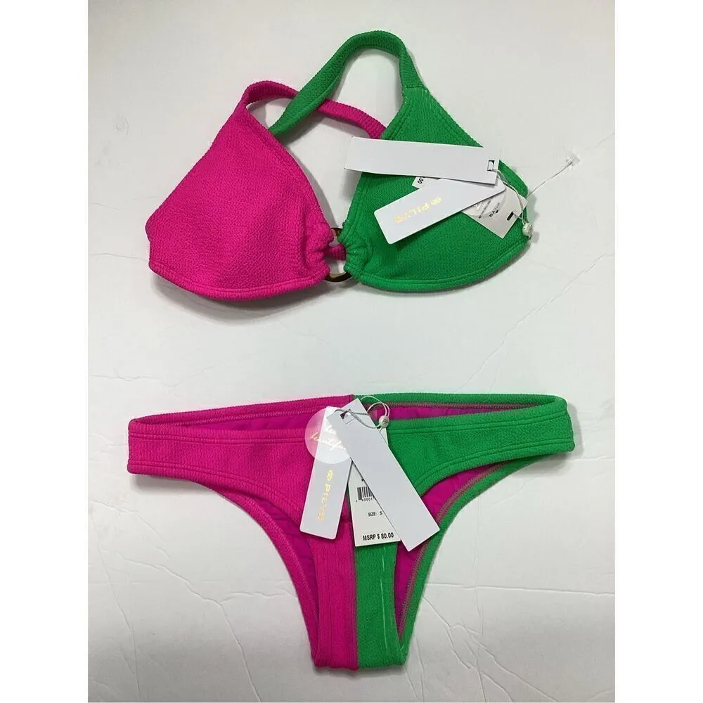 New. Pilyq two toned teeny bikini set. Small. Retails $168 - Image 7