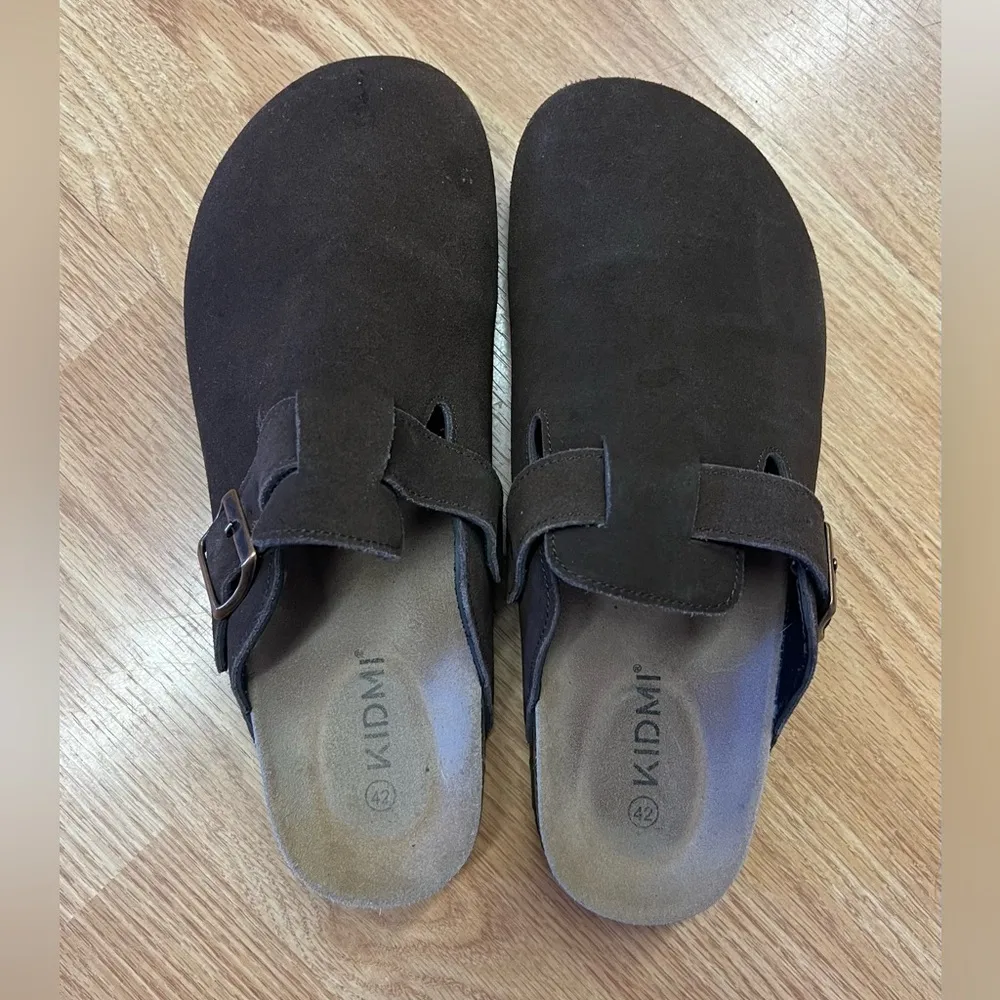 KIDMI Women's Suede
Leather Mules Cork Footed
Sandals Sz 42 US Women’s 8 - Image 2