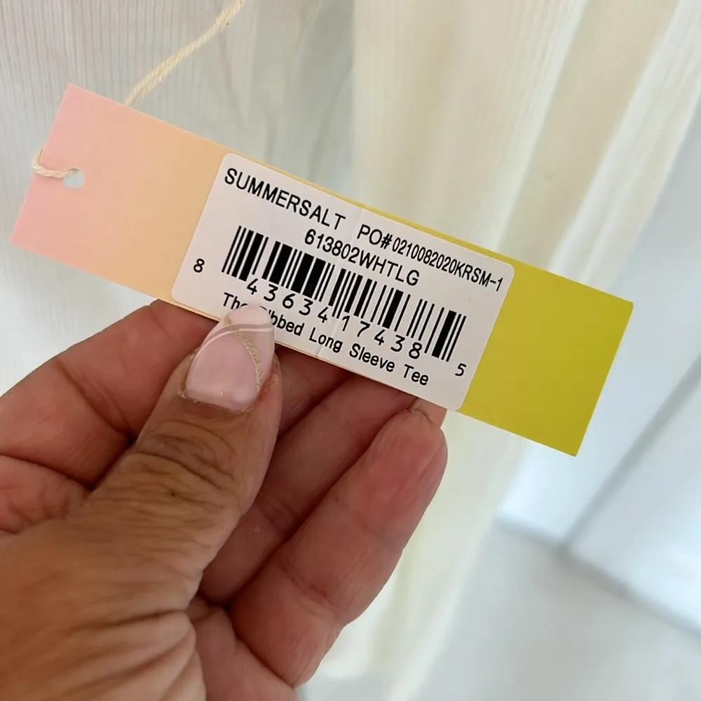 Summersalt The Ribbed Long Sleeve Tee White - Image 6