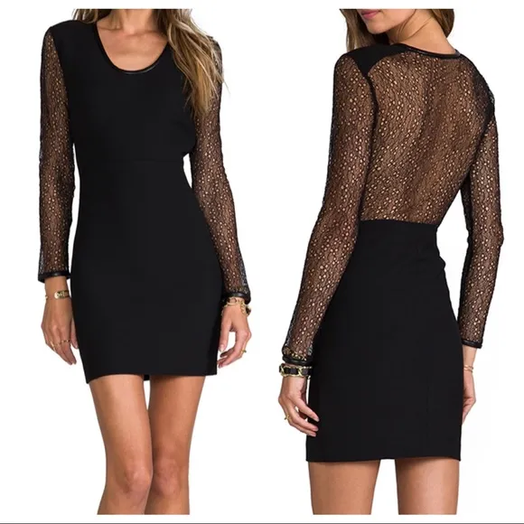Robert Rodriguez lace inset long sleeve dress - Image 2