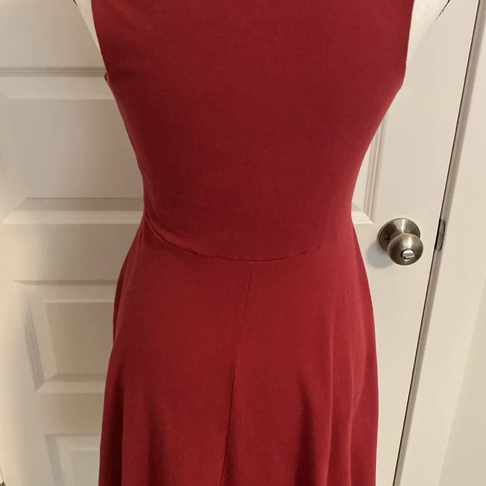 Xhilaration|| Maroon fit and flare sundress with front cut out. - Image 6