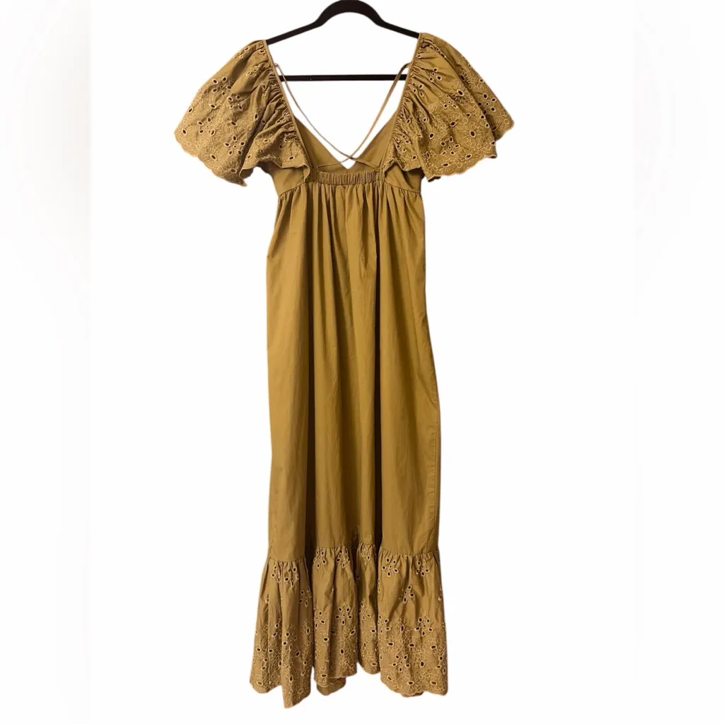 Anthropologie En Saison Hayley Flounced Maxi Dress in olive Green Size XS - Image 6