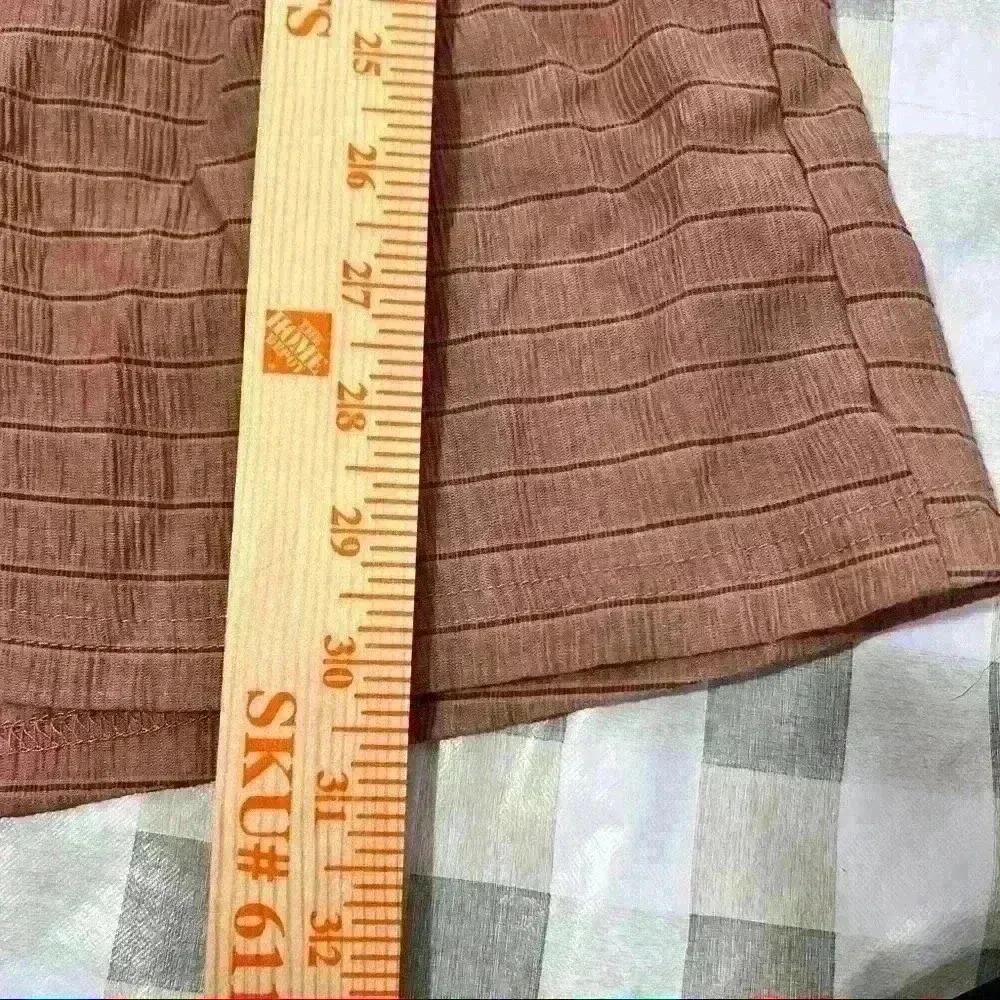 PRETTY LITTLE THING Women RomperSz 4 Small Button Up Brown Stripe Femine Chic - Image 9