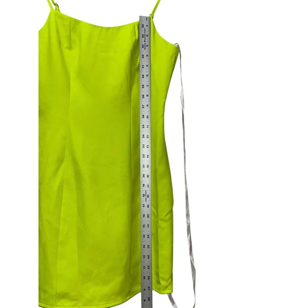 Missguided Women's Bodycon Mini Dress Slim Strap Size 2 Neon Green Summer - Image 8
