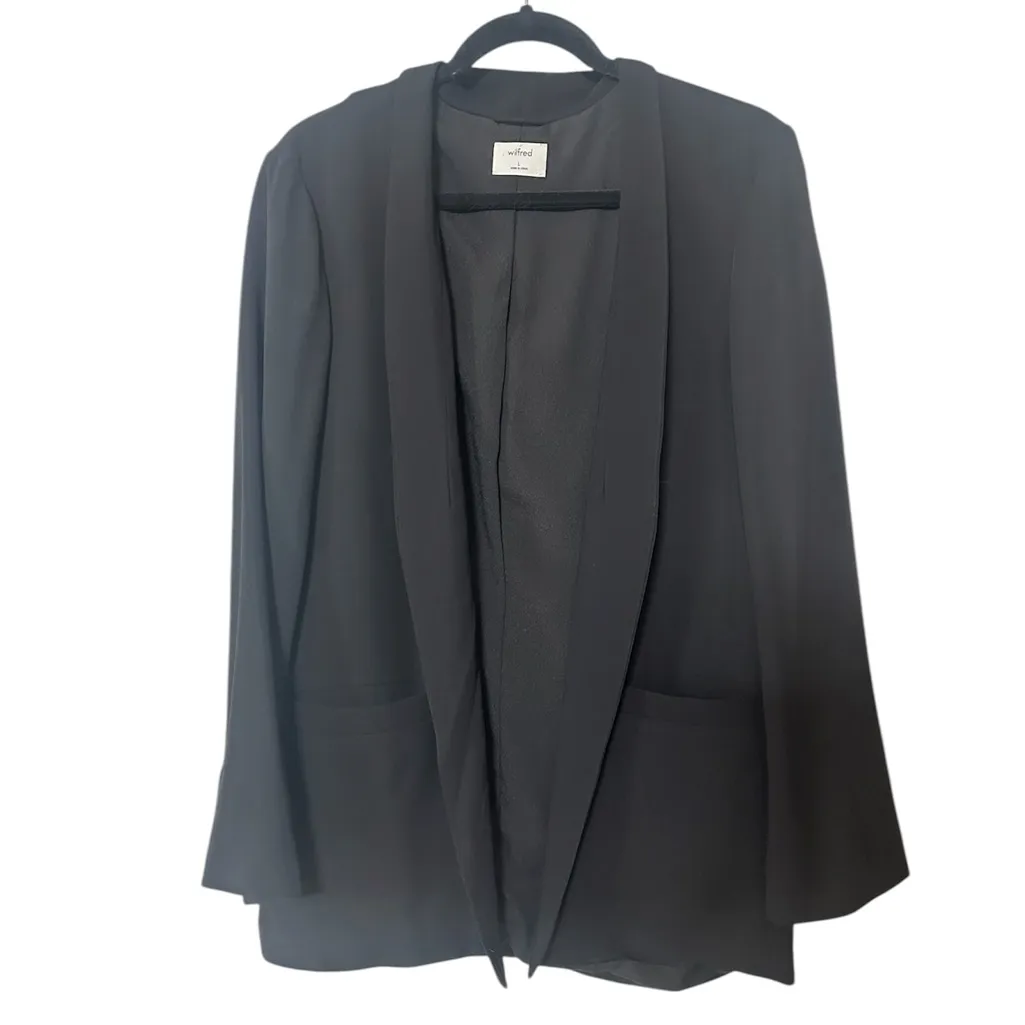 Aritzia WILFRED Solaina Open Front Black Blazer size Large - Image 6