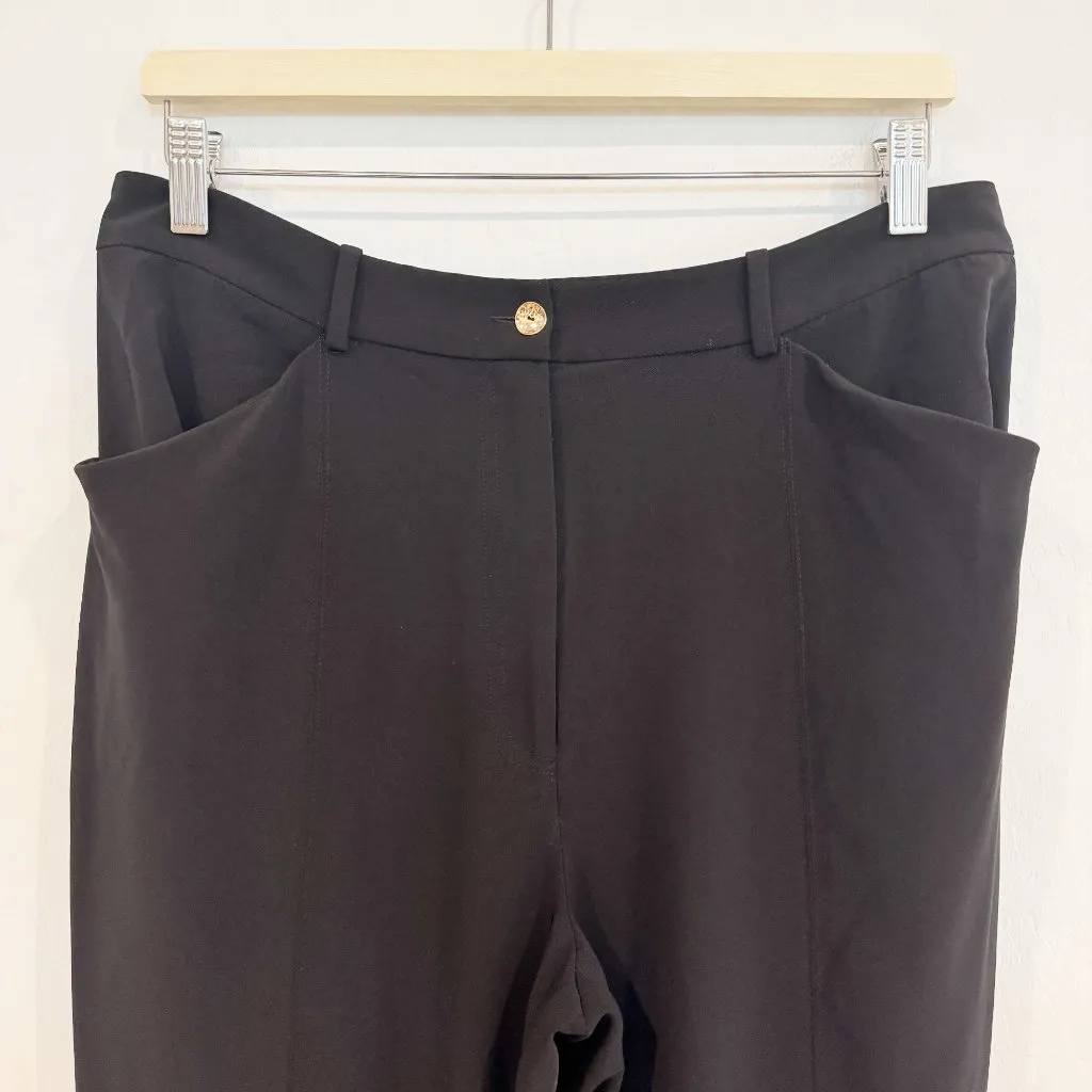 Jonathan Simkhai Ivy Split‎ Hem Cropped Trouser Pants Black Office Work Size 12 - Image 4