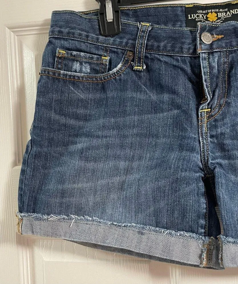 Lucky Brand Women’s Riley Cut off Denim Shorts Size 28 - Image 2
