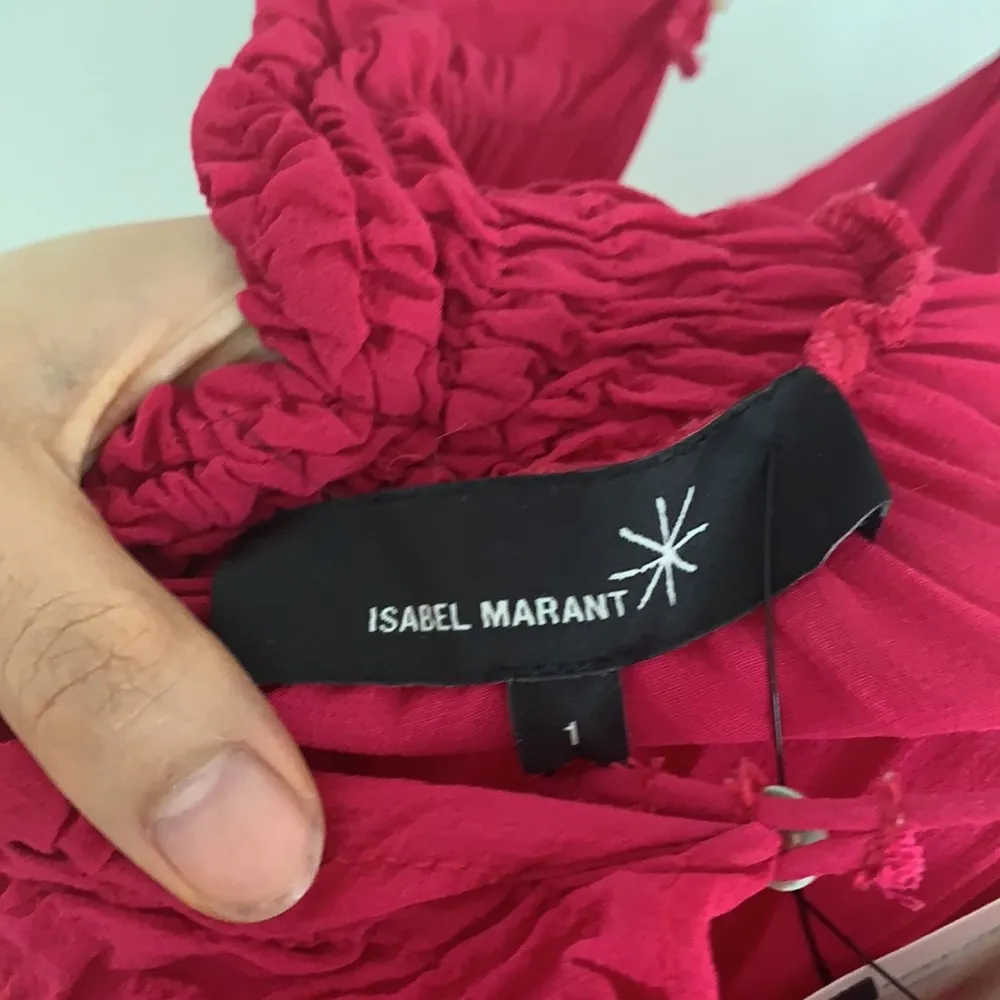 Isabel Marant magenta Ruffled Silk Mini Dress - Image 8