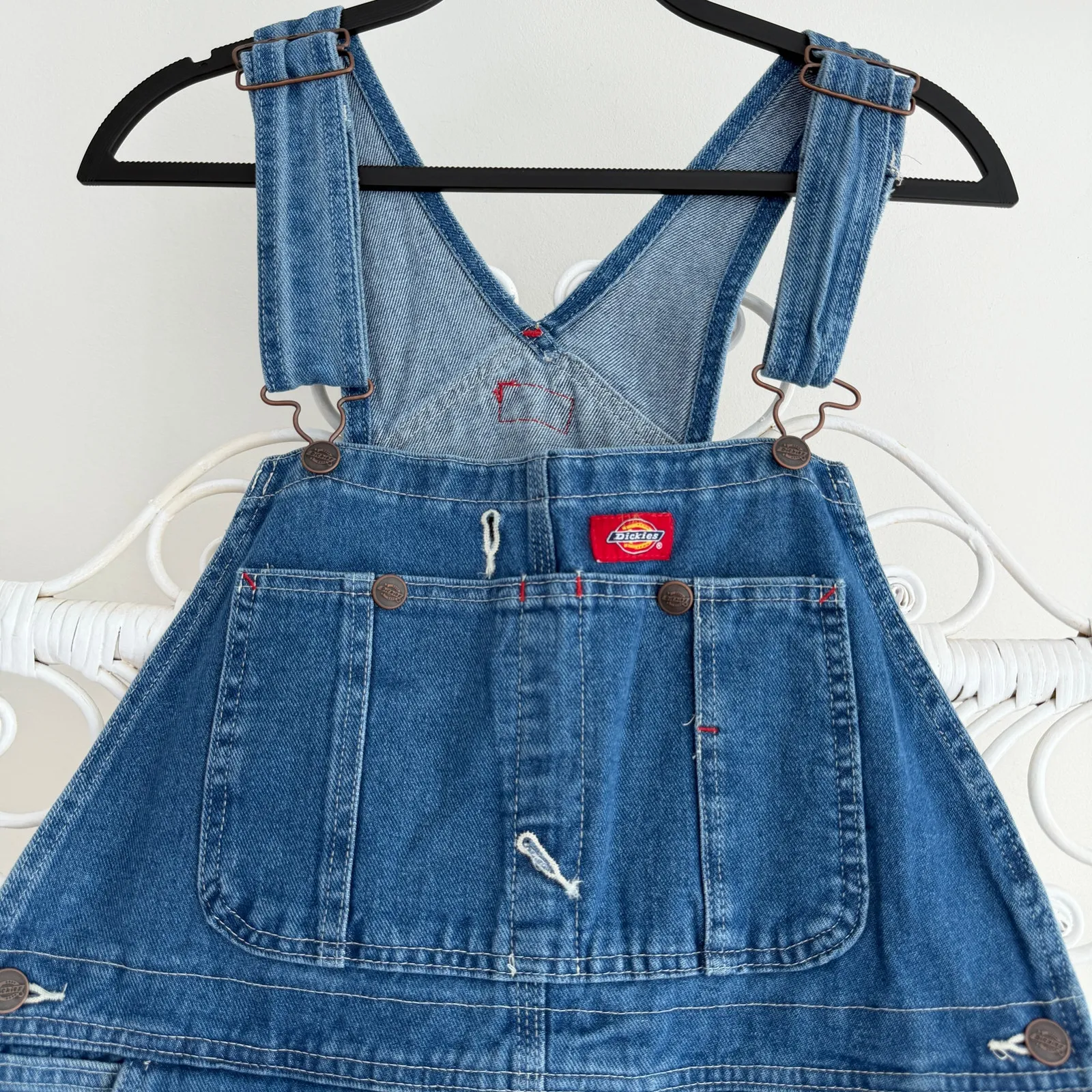 Dickies Denim Overalls 34 x 32 Dungarees Cargo Bib Carpenter Baggy Streetwear Blue - Image 9