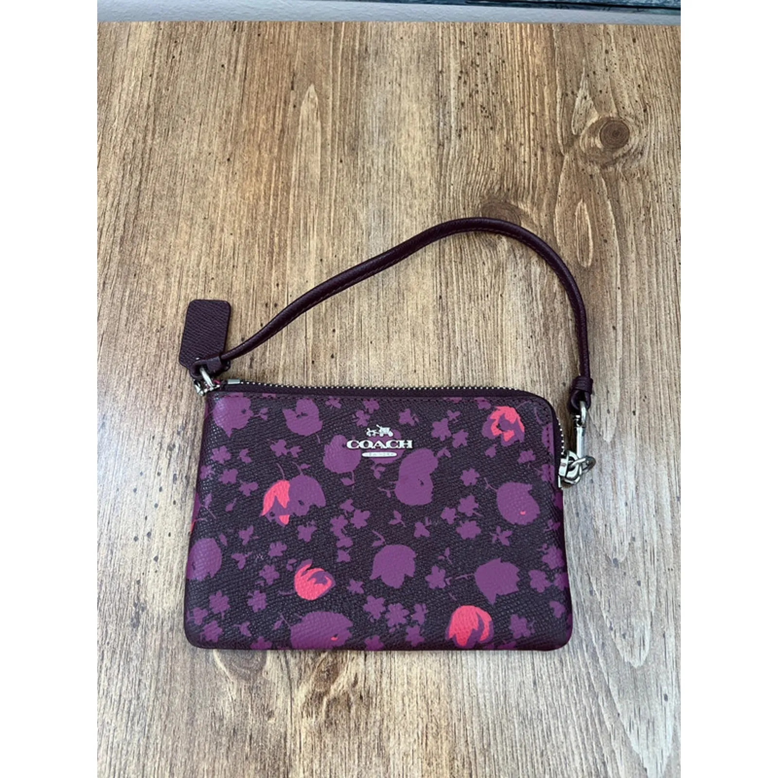 Coach Corner Zip Wristlet with Floral Print - Image 12