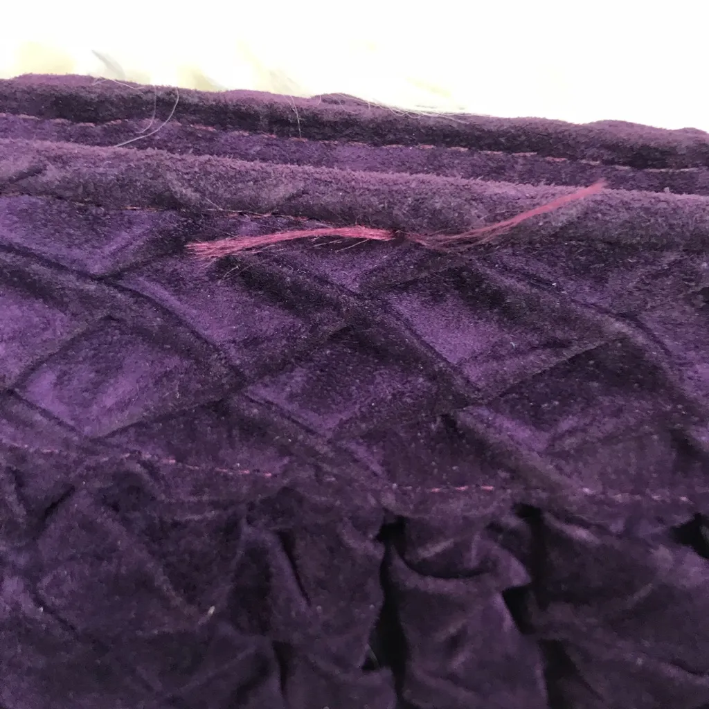 Lauren Merkin Purple Suede Clutch - Image 6