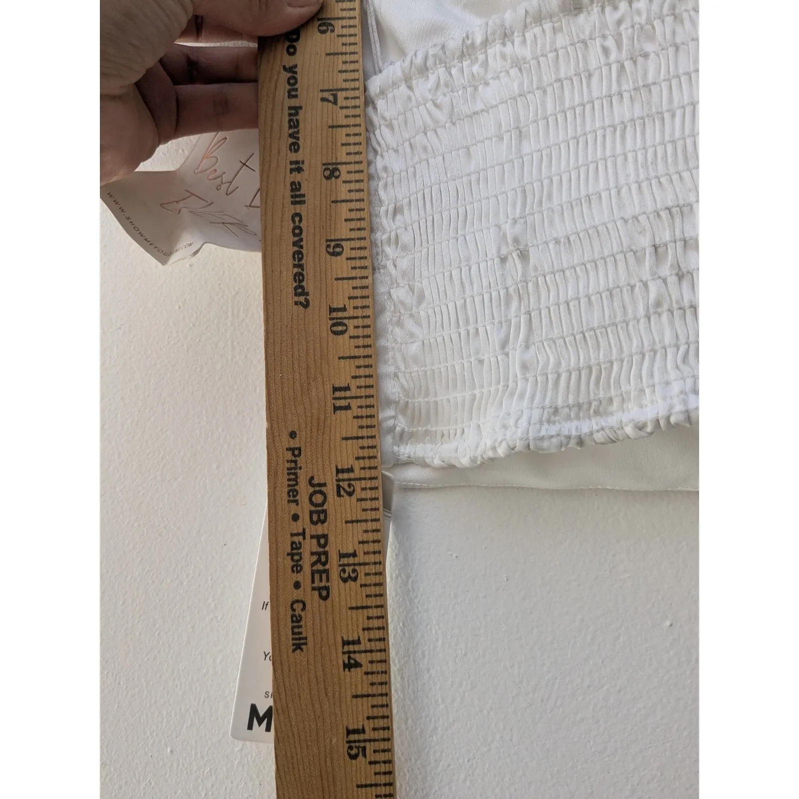 Show Me Your Mumu Tucker Top in Ivory Luxe Satin Cropped Lined Stretch Small - Image 8