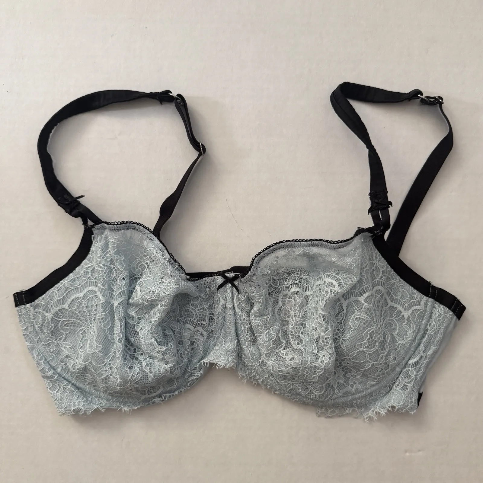 Victoria's Secret Dream Angels Wicked Unlined Balconette Bra‎ Blue Black 38DD - Image 2