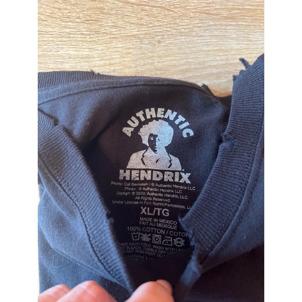 Authentic Hendrix Xl Black Crew Neck Distressed Tee - Image 6