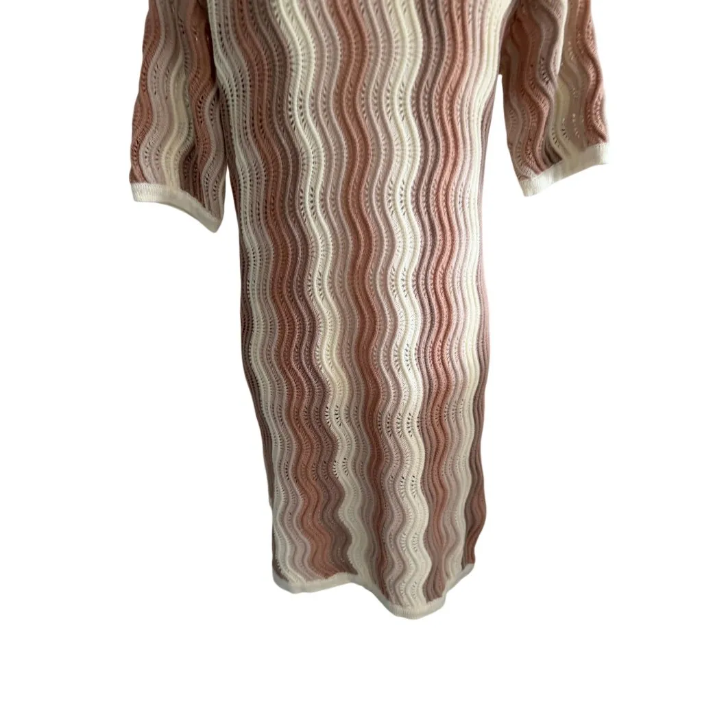 HEARTLOOM Wavy Knit Neutrals Dress Size Small - Image 7