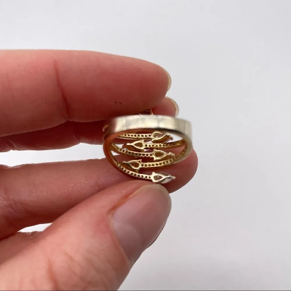 Stunning Sterling Silver Layered wrap Cocktail‎ Ring Size 6 - Image 4