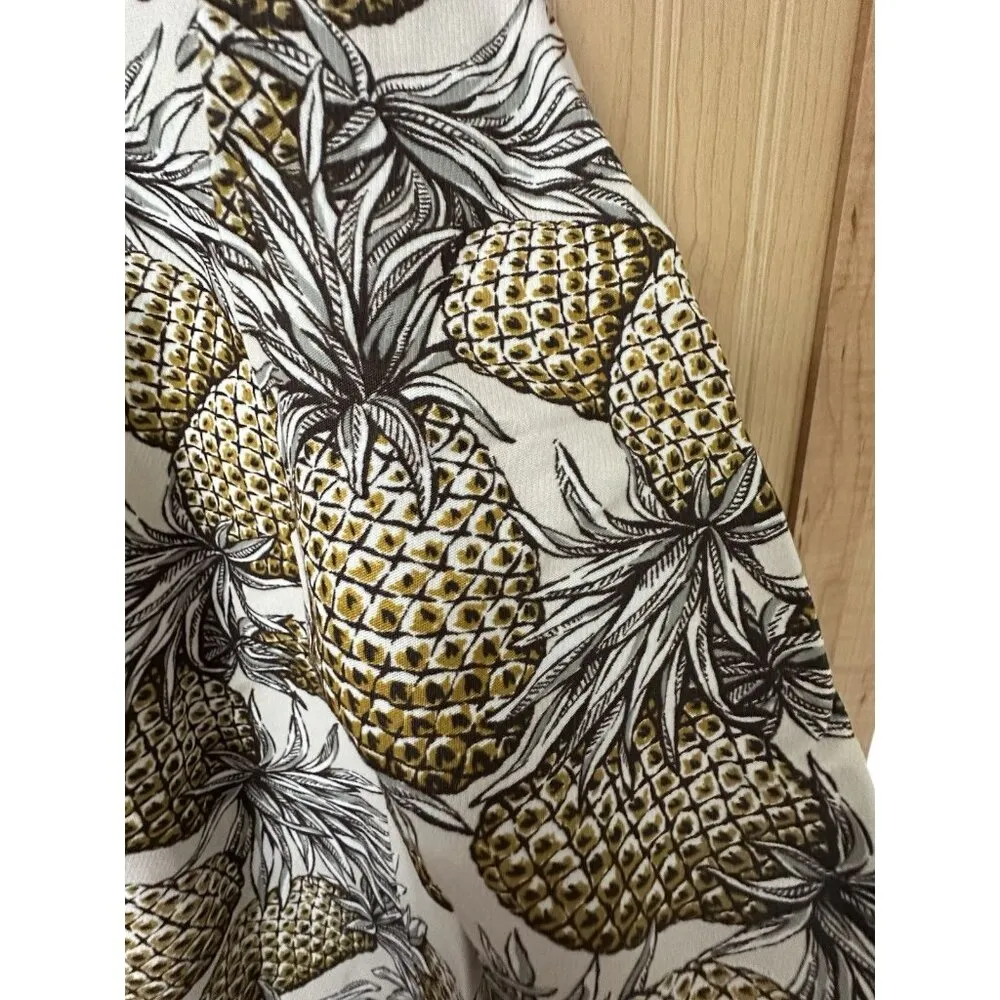 Lyn Devon Audrey Pineapple Button 3/4 Sleeve Lightweight Jacket Size 6 Tropical Gold - Image 3