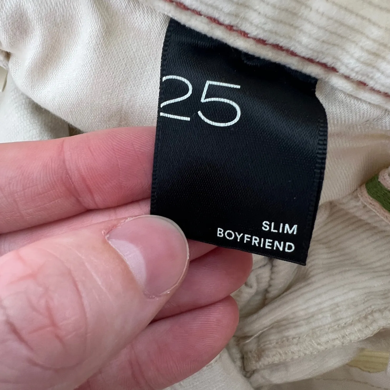 Anthropologie Pilcro Women 25 Slim Boyfriend Corduroy Pants Cream Cotton‎ - Image 6