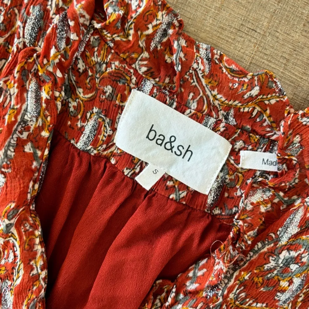 ba&sh clem terracota lady dress ruffle printed mini dress - Image 6