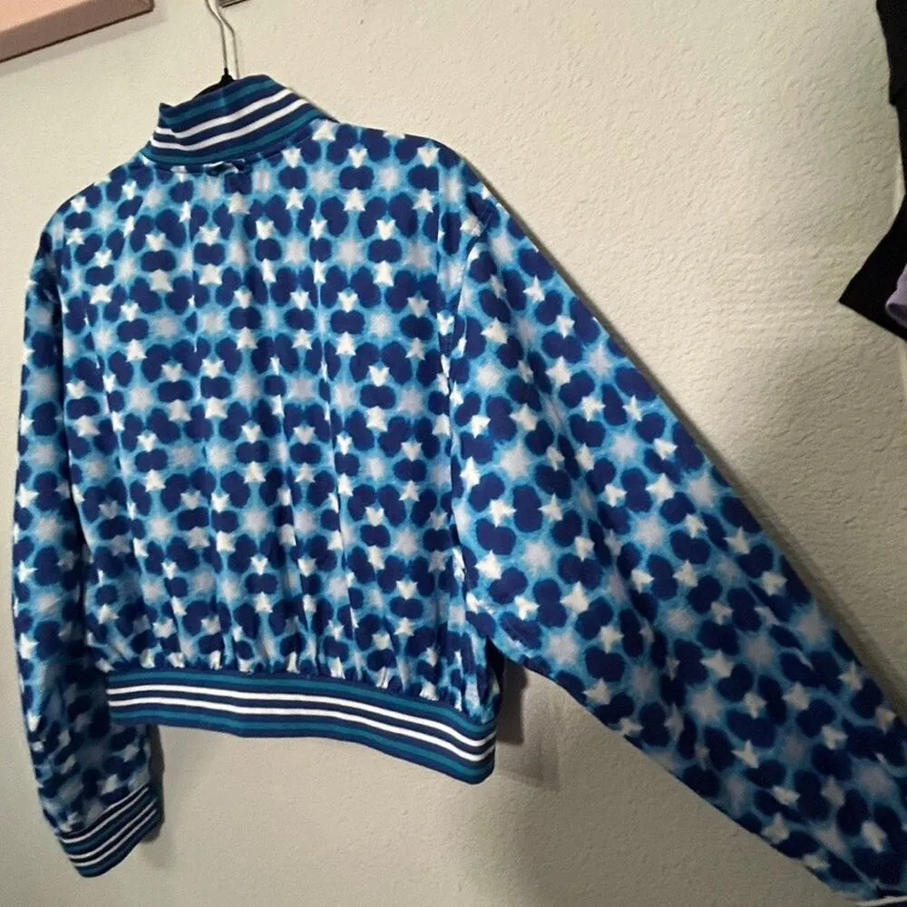 NEW Free People Movement Top Seed Patterned Tennis Jacket Large Coconut Girl Y2K - Image 12