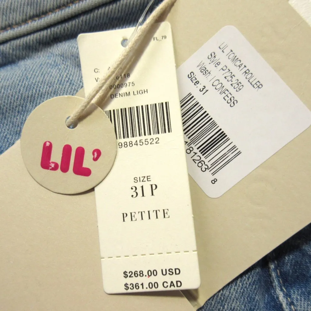 NWT Mother Superior LIL The Tomcat Roller in I Confess Wide Leg Jeans 31 Blue - Image 3