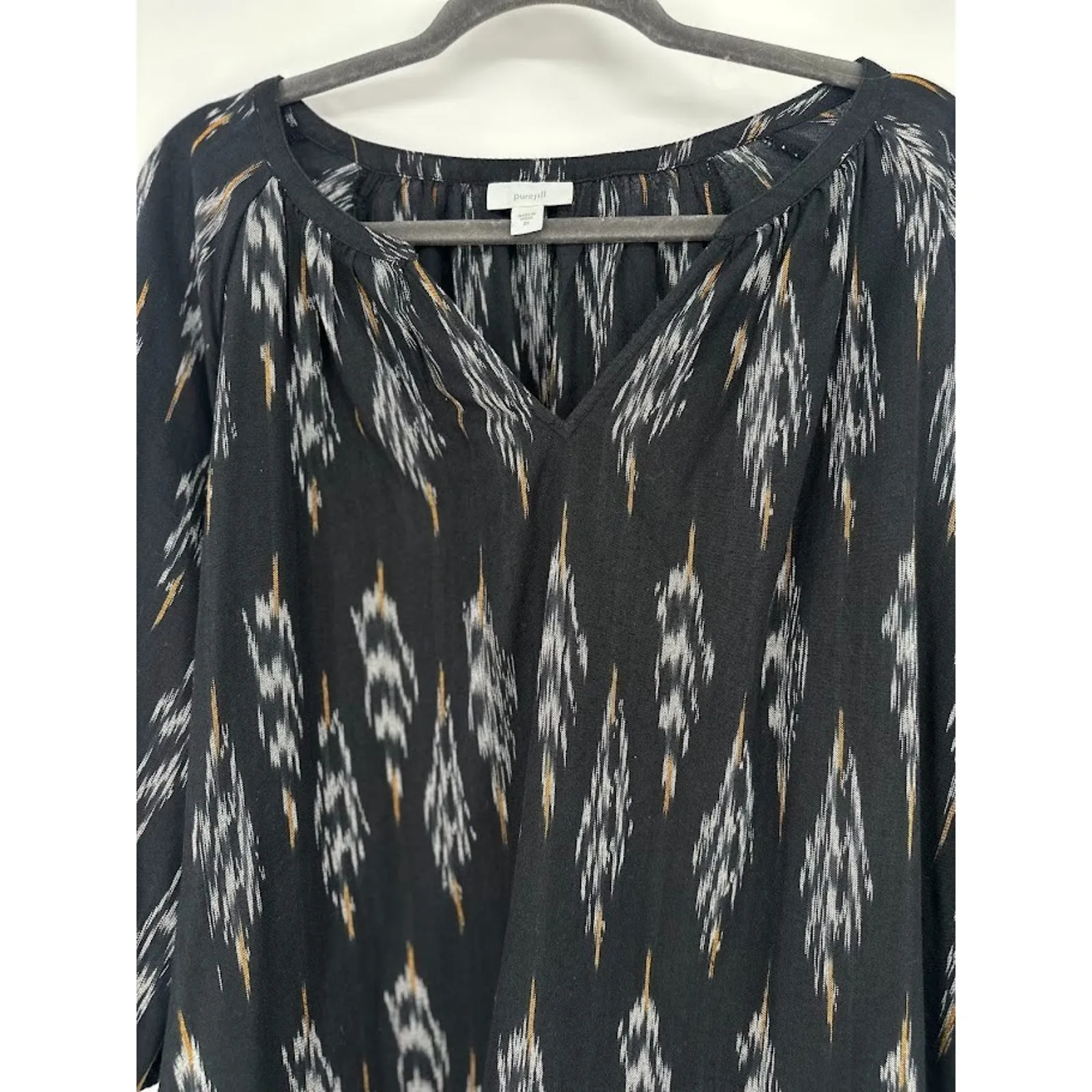 Pure J Jill Blouse Womens Size 2X Black V - Image 2