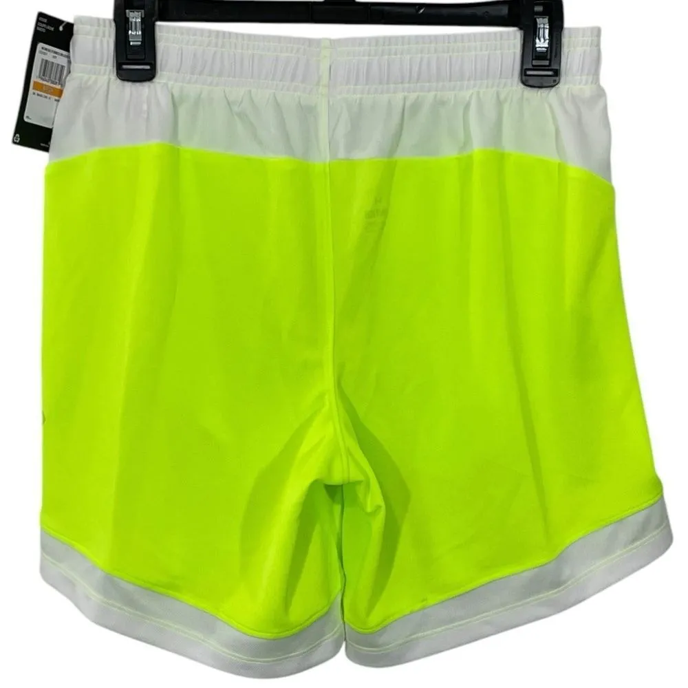 NWT UA Under Armour Women's Baseline 6" Shorts Sz SMALL Fluorescent Green Yellow - Image 3