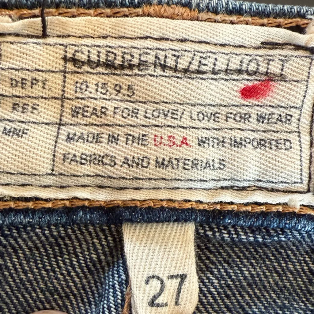 CURRENT/ELLIOTT The Flip Flop Jean in Loved Raw Hem Flare Stretch Denim Size 27 - Image 6