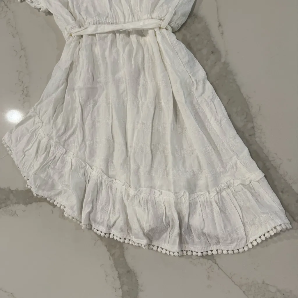 Amiani NWT Asymmetrical Ruffle Sleeve Tie Front SwimSuit CoverUp Womens XL White - Image 8