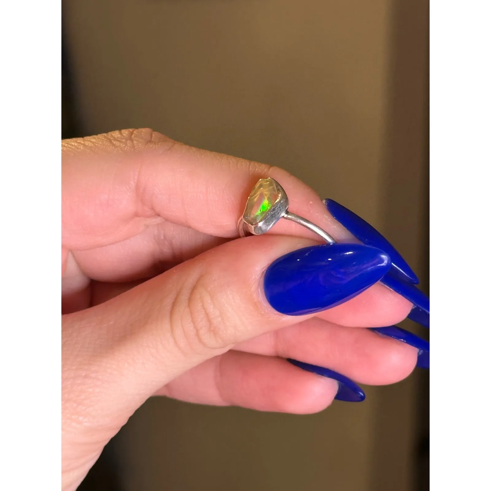 Ethiopian Opal Sterling Silver Handmade Ring Size 9 - Image 6