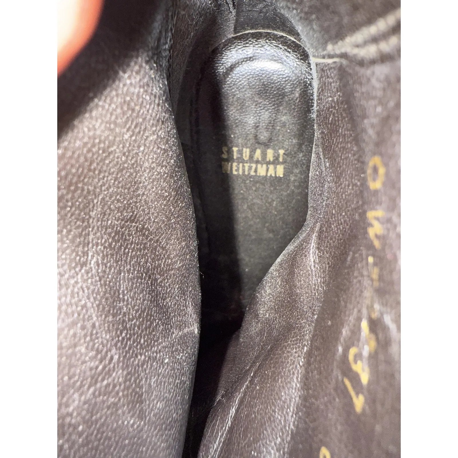 Stuart Weitzman Boots Womens Size 6.5 Brown Leather Ankle Block Heel Zip OW32737 - Image 2