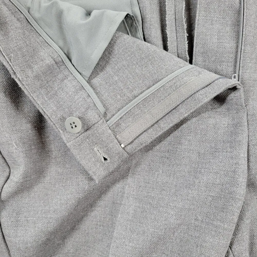 Talbots Womens Raleigh Pants 12 Gray Bootcut Flat Front Office Career Slacks - Image 3