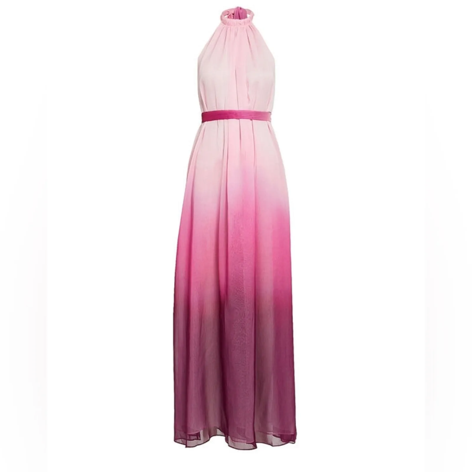 JONATHAN SIMKHAI Ombré Halter‎ Maxi Dress Pink Size Small - Image 3